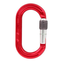英國 ISC Aluminium Oval Karabiner_Screwgate 手動鎖鉤環O型 紅色